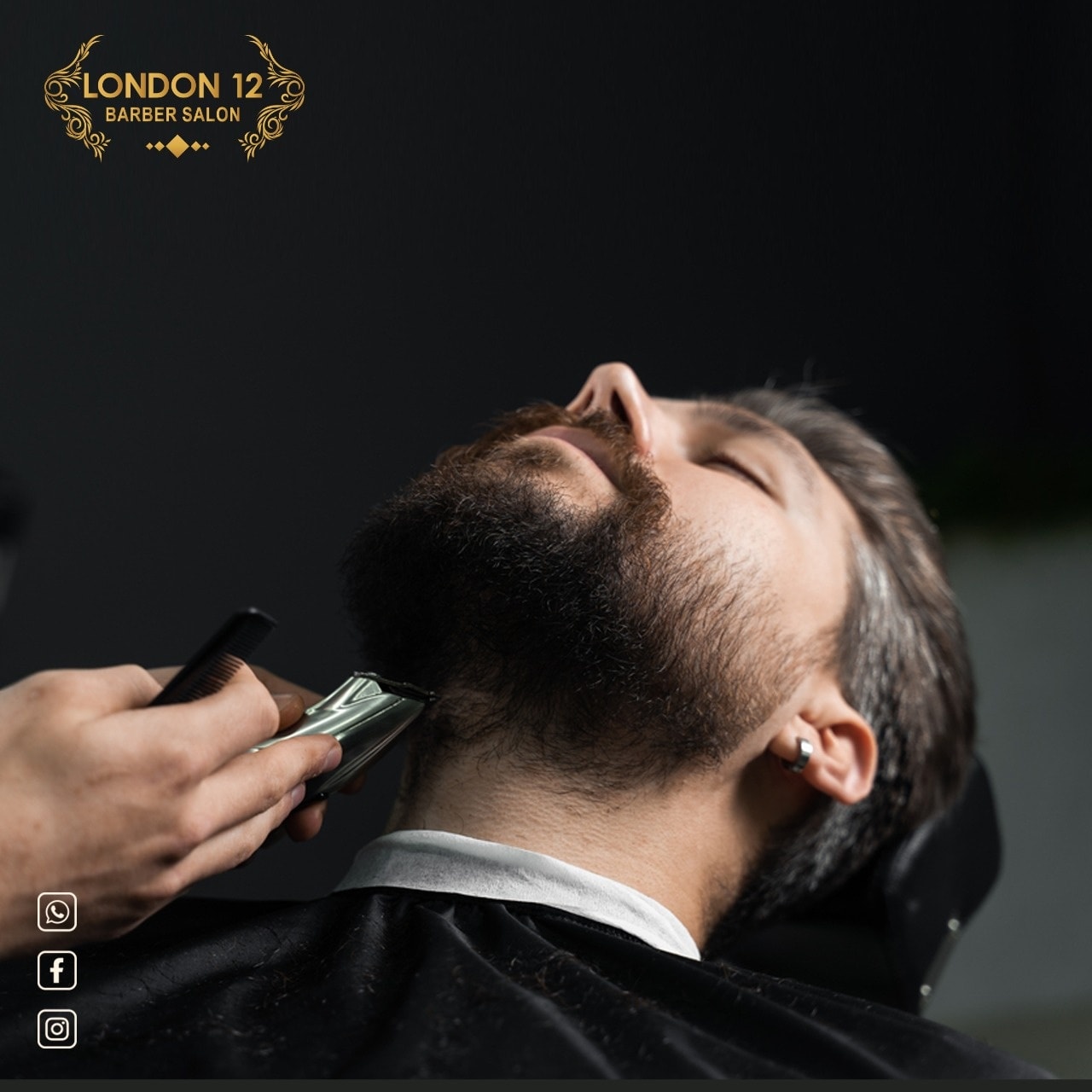 London 12 Heyford Park Barbershop mens hair, beard trim.